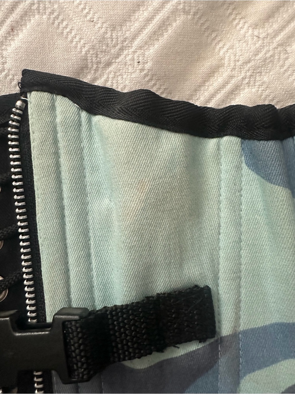 Ritual Designs Corsets Blue Camo Cybergoth Bondage Straps Waist Cincher sz 26 - Picture 8 of 12